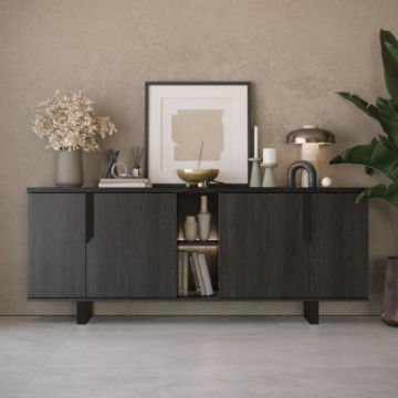 Crédence 4 portes palissandre noir Zaira 165x49x83h