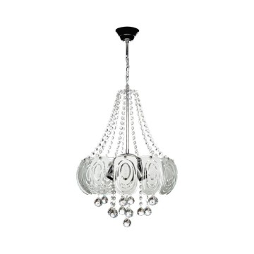 Yon MDL3973 plafonnier argenté verre décoré et pierres effet cristal