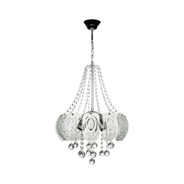 Yon MDL3973 plafonnier argenté verre décoré et pierres effet cristal Yon MDL3973 plafonnier argenté verre décoré et pierres effet cristal