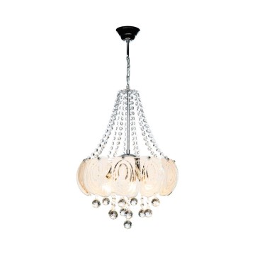 Yon MDL3973 plafonnier argenté verre décoré et pierres effet cristal