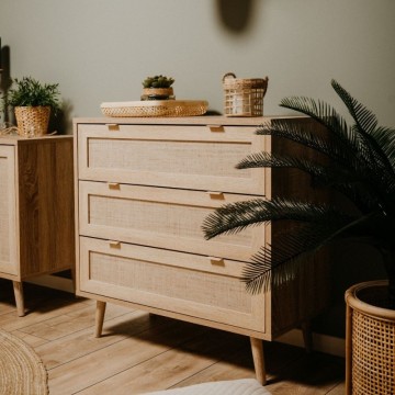 Commode Bali 03A 3 tiroirs en osier