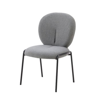 Chaise de salle à manger tissu teddy grey Sirio 53x39x94h