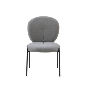 Chaise de salle à manger tissu teddy grey Sirio 53x39x94h