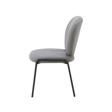 Chaise de salle à manger tissu teddy grey Sirio 53x39x94h