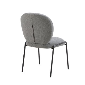 Chaise de salle à manger tissu teddy grey Sirio 53x39x94h