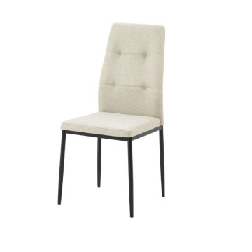Chaise de salle à manger en tissu beige Adara 63.5x44x89h