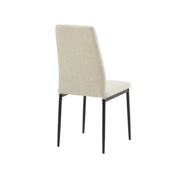 Chaise de salle à manger en tissu beige Adara 63.5x44x89h