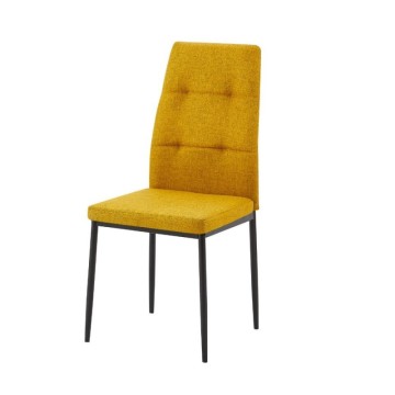 Chaise de salle à manger Adara en tissu moutarde 63.5x44x89h