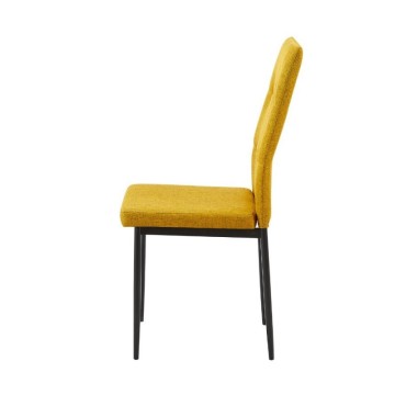Chaise de salle à manger Adara en tissu moutarde 63.5x44x89h