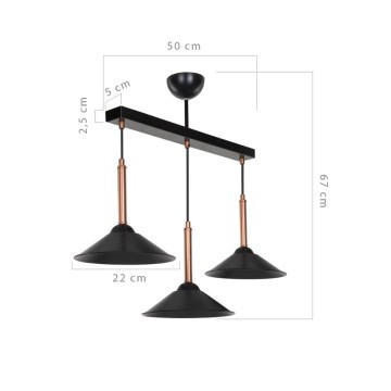 Lampe suspendue Mandarin MDL4221 avec abat-jour en métal noir