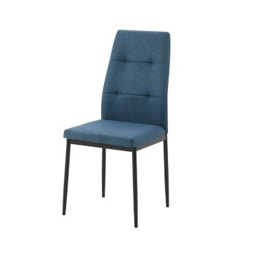 Chaise de salle à manger en tissu bleu Adara 63.5x44x89h