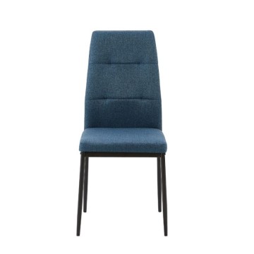 Chaise de salle à manger en tissu bleu Adara 63.5x44x89h
