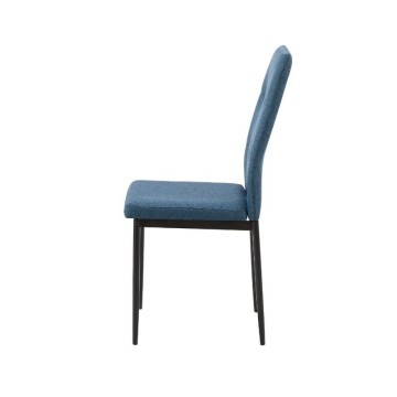 Chaise de salle à manger en tissu bleu Adara 63.5x44x89h