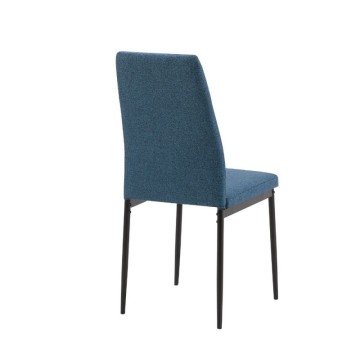 Chaise de salle à manger en tissu bleu Adara 63.5x44x89h