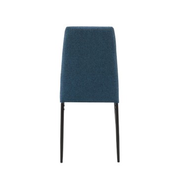 Chaise de salle à manger en tissu bleu Adara 63.5x44x89h