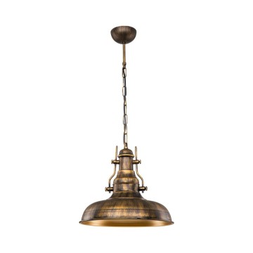 Lampe suspendue Tarus style industriel or antique MDL4468