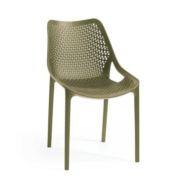 Chaise en polypropylène vert olive Bilros