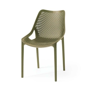 Chaise en polypropylène vert olive Bilros