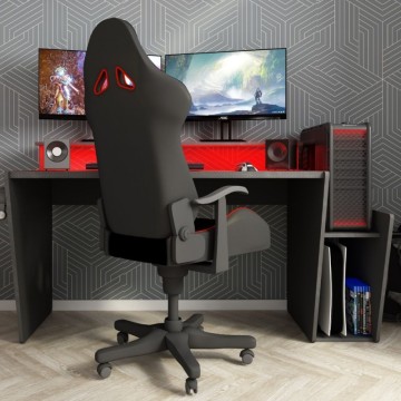 Jeu de table réversible 5021 anthracite double étagère et éclairage Led 150x66,9x85,5H