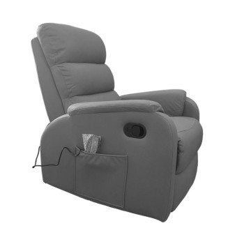 Fauteuil de relaxation manuel avec 8 points de massage Futura faux cuir gris