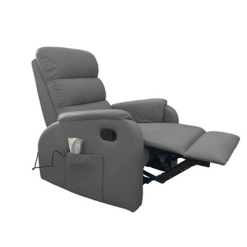 Fauteuil de relaxation manuel avec 8 points de massage Futura faux cuir gris