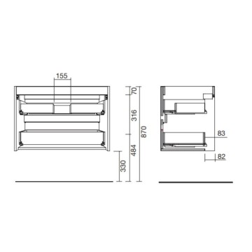 Meuble de salle de bains suspendue 100 cm Iridesa en bois laqué blanc avec lavabo