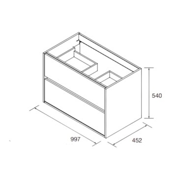 Meuble de salle de bains suspendue 100 cm Iridesa en bois laqué blanc avec lavabo