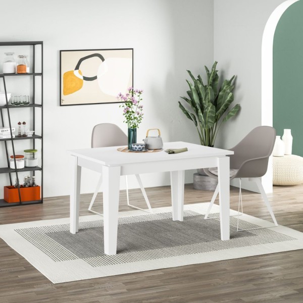 Table à rallonge Megaron blanc 120x80 cm Table à rallonge Megaron blanc 120x80 cm