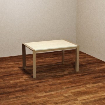 Table à rallonge avec structure gris colombe et plateau en chêne blanchi 130x80 cm Golia