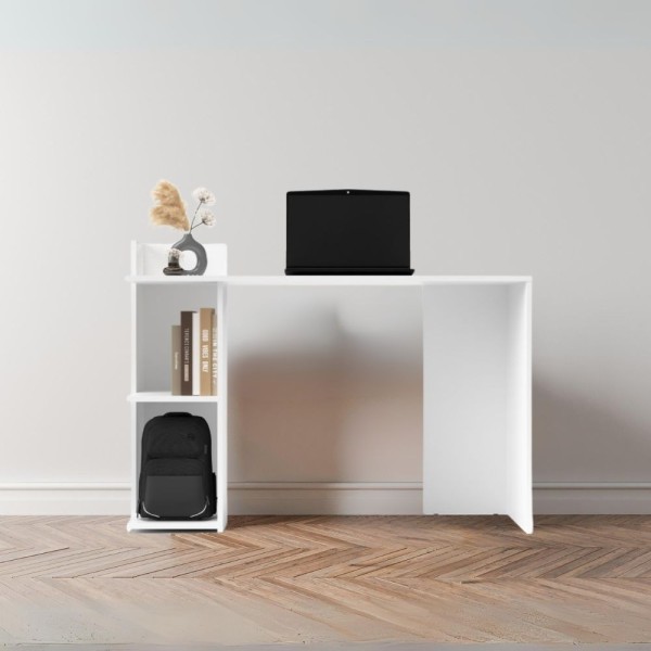 Bureau blanc avec étagères latérales Paco1 120x51.6x87.5H Bureau blanc avec étagères latérales Paco1 120x51.6x87.5H