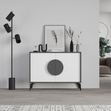 Buffet 2 portes anthracite et blanc Gora110 110x35,6x82