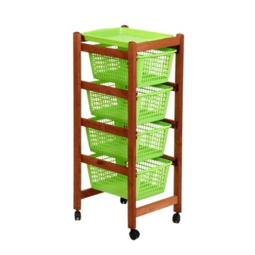 Chariot de cuisine 4 paniers coulissants et un plateau Jolly Eco cherry