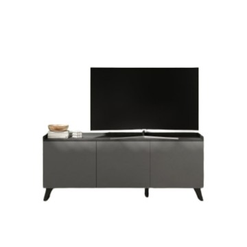 Meuble TV 3 portes Polan ardoise plomb 181x42x72h