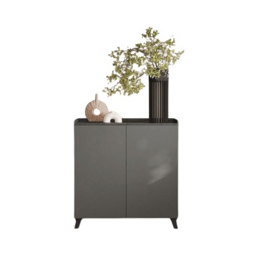 Buffet haut 2 portes Polan ardoise plomb 121x42x126h