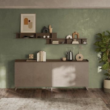Buffet 4 portes Polan bronze mercure 241x42x99h