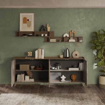 Buffet 4 portes Polan bronze mercure 241x42x99h