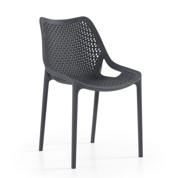 Chaise Bilros en polypropylène anthracite