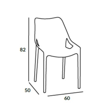 Chaise Bilros en polypropylène anthracite