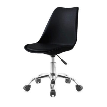 Chaise de bureau noire LC719 assise ergonomique et roulettes