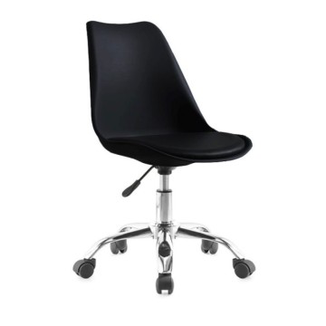 Chaise de bureau noire LC719 assise ergonomique et roulettes