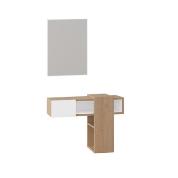 Hall d'entrée avec miroir en chêne blanc Efes
