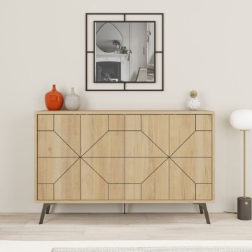 Buffet 4 portes en chêne à motifs géométriques Dune 123x35x77,4