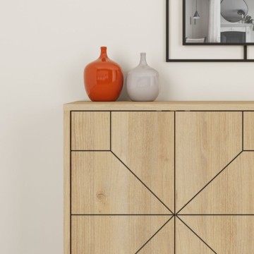 Buffet 4 portes en chêne à motifs géométriques Dune 123x35x77,4