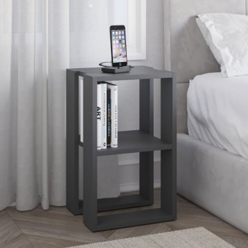 Table de chevet deux étagères anthracite Lonie 34x30x55h