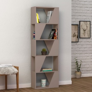 Bibliothèque à 5 étagères gris colombe Cadre 54x168