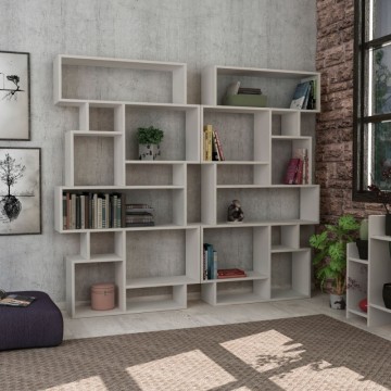 Bibliothèque horizontale double face Karmato 96x168.5 blanc