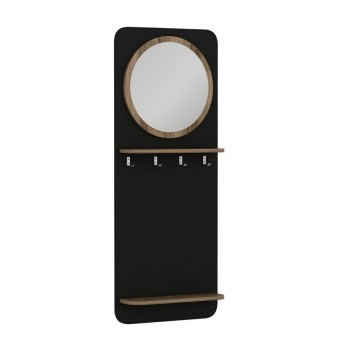 Meuble d'entrée noir avec miroir et cintre Slimingresso