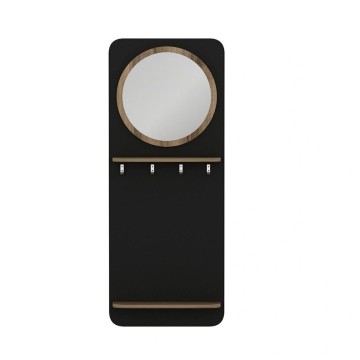 Meuble d'entrée noir avec miroir et cintre Slimingresso