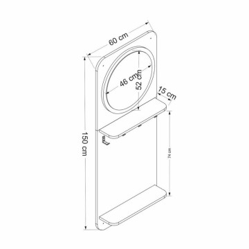 Meuble d'entrée noir avec miroir et cintre Slimingresso