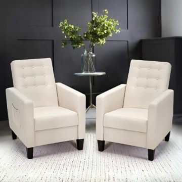 Fauteuil inclinable avec massage Malea tissu beige